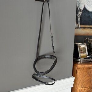 Kieffer English Flash Noseband Black Horse Size Dressage Eventing Tack